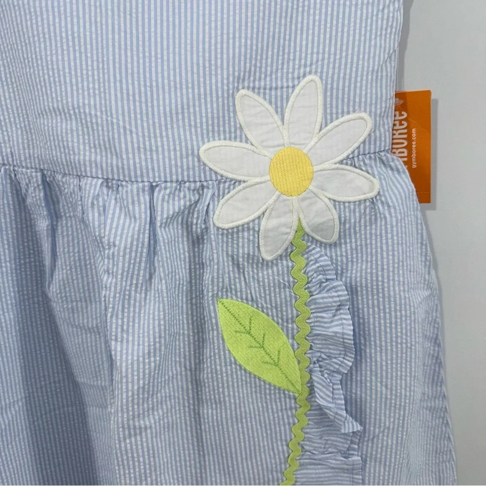 Gymboree Light Blue Seersucker Daisy Spring Easter Appliqué Girls' Dress